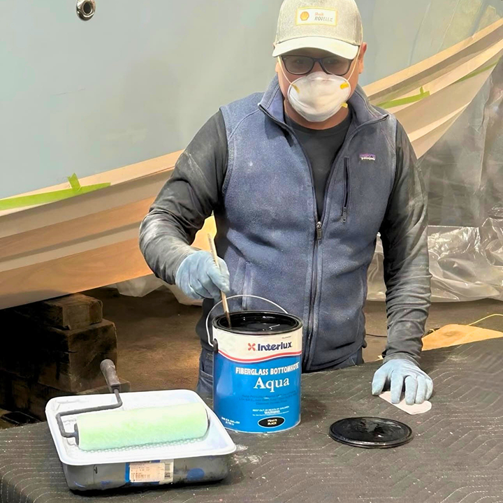 Marine paint application